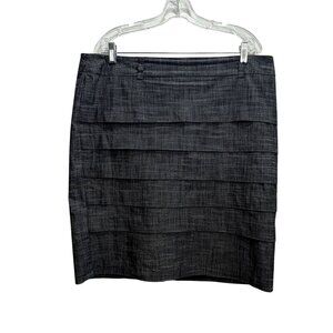 AGB Gray Tiered Pencil Skirt Size 16 Professional Office Wear Lined